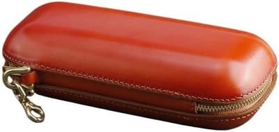 Zonnebrillenkoker Leer - Brillen opberger - Bescherming Brillenglazen - Handgemaakt Vintage Stijl - 18.5 cm Lang - Bruin