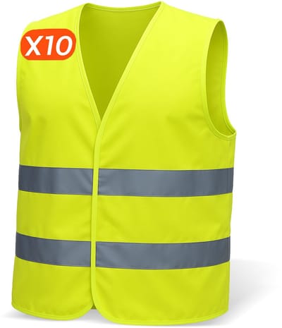 Dailygoods- Veiligheidshesjes Set van 4 - Hoge zichtbaarheid - Reflecterende Strepen - Ademend Maat XL - Lichtgewicht - Ideaal voor Verkeersveiligheid - Veiligheidsvesten