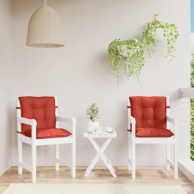 vidaXL Stoelkussens 2 st lage rug 100x50x7 cm stof gemêleerd rood