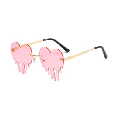 CHPN - Hartjesbril - Roze bril - Hartshaped sunglasses - Hartjes zonnebril - Festivalbril - Partybril - Feestbril - Hippe bril - Druipend hart - Smeltend hart - Coole bril