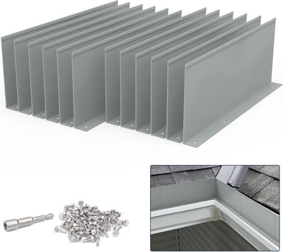 Regengoot Overloop Gootbeschermer Aluminium 12 Stuks Grijs