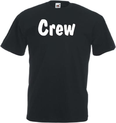 Mijncadeautje Unisex T-shirt zwart (maat XXL) Crew - tekst voorzijde
