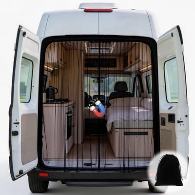 Dailygoods- Muggennet voor Auto - Magnetische Sluiting - Insectenbescherming - Vliegengaas voor MPV - Campinggebruik - Afmetingen 200 x 170 cm