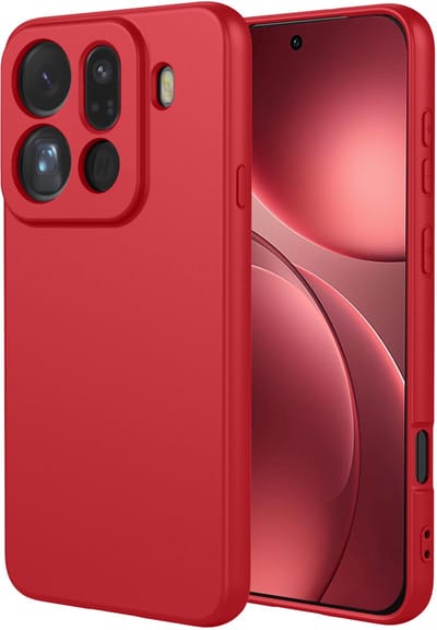 MobyDefend Hoesje - Geschikt voor Oppo Find X9 Pro - Matte Siliconen Backcover - Framboosrood