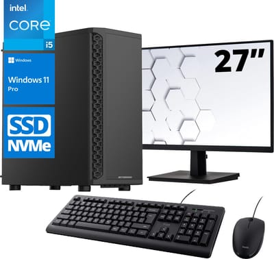 ScreenON - Office Set - Z500125 - V2 - (OfficePC.Z500125 + 27 Inch Monitor + Toetsenbord + Muis) + WiFi & Bluetooth