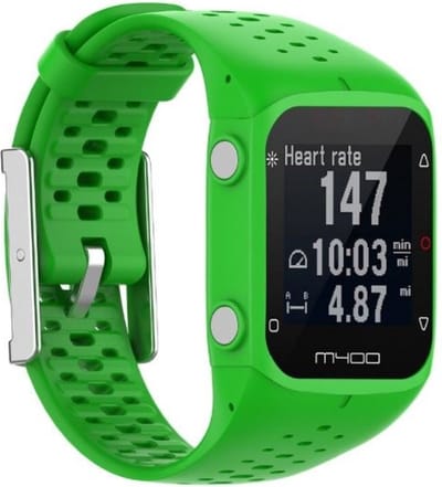 Siliconen bandje geschikt voor Polar M400 / M430 - Horlogeband - Polsband - Groen