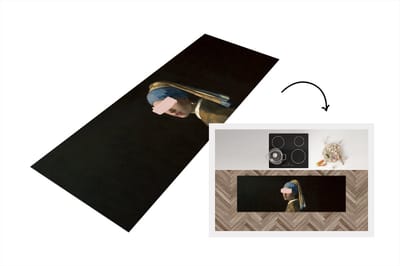 Keukenloper - Loper keuken - Meisje met de parel - Vermeer - Pastel - 150x50 cm - Keukenloper vinyl