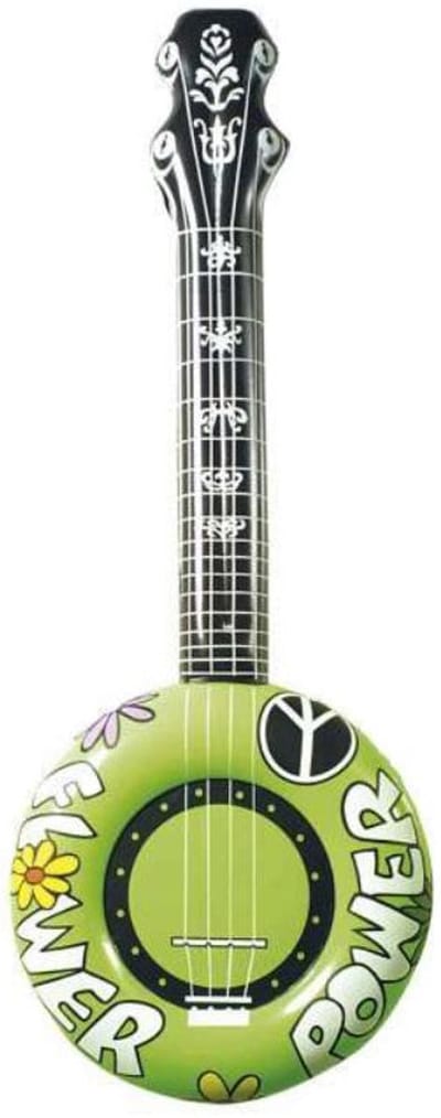 Opblaasbare banjo Hippie Flower power groen