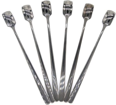 6 roestvrijstalen roerlepels, zwart - roerlepel, geschikt voor koffie, ijsthee, frisdrank, cocktails, lengte 6,9 inch (17,5 cm)-Stijl 1