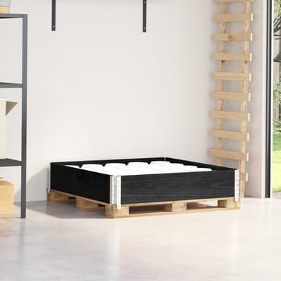 vidaXL - Palletopzetrand - 100x100 - cm - massief - grenenhout - zwart