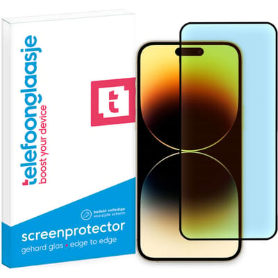 iPhone 15 Pro Max Anti Blue Light screenprotector gehard glas Edge to Edge
