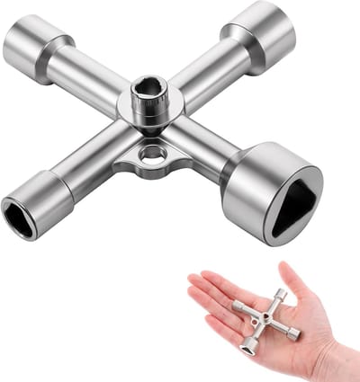 Set van 4 edge spanners in 5 maten - Driehoekige en vierkante moersleutels voor kranen en controlekasten