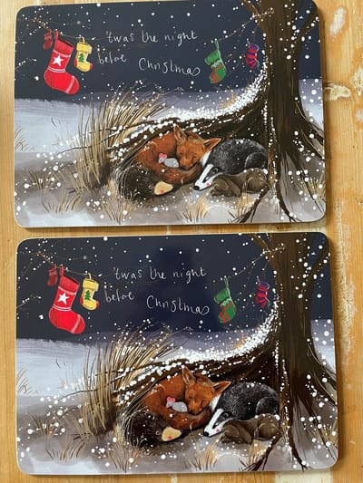 Alex Clark Placemats(MEDIUM FORMAAT) Night before Christmas ~ Nacht voor Kerst Kerst/winter