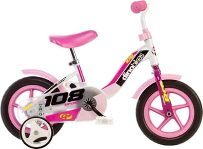 Kinderfiets Meisjes - Loopfiets - Leren Fietsen - Vaste Tandwiel - 10 Inch - Wit Roze