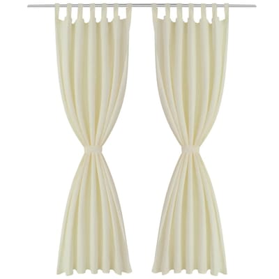 vidaXL Micro-Satijnen Gordijnen met Ringen 140 x 245 cm 2 stuks (Creme)