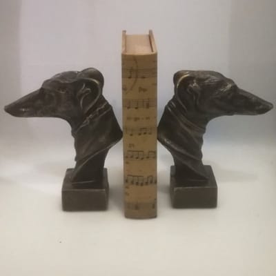 MadDeco - gietijzer - boekensteunen - hond - whippet - hazenwindhond