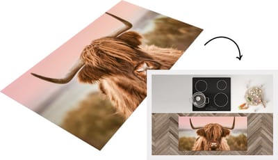 Keukenloper - Loper keuken - Schotse hooglander - Hoorns - Zee - 120x60 cm - Keukenloper vinyl