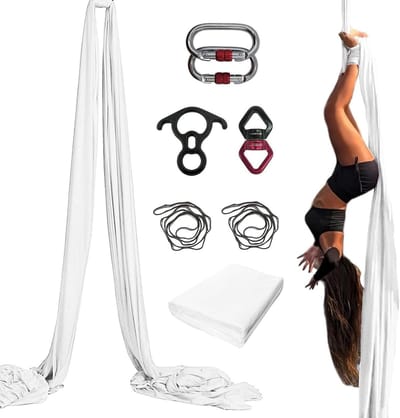 Yoga hangmat - Luchtacrobatiek doek - Kracht en flex - Compleet met accessoires - 8 meter lang - A