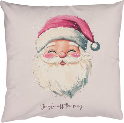 Sierkussens - Kussentjes Woonkamer - 50x50 cm - Kerstman - Kerst - Quote - Beige - Kerstdecoratie voor binnen - Kerstversiering woonkamer decoratie - Kerstmis versiering in huis - Christmas decorations - Kerstaccessoires