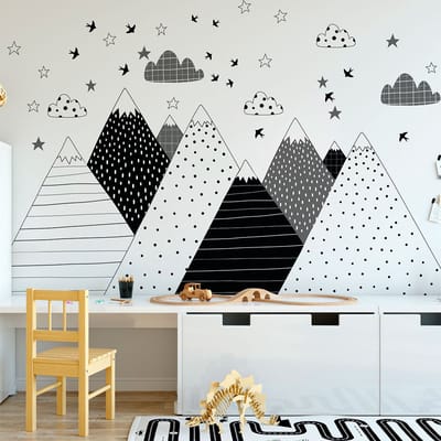 Kinderstickers van de Scandinavische bergen, Saskatchewan, 120 x 180 cm