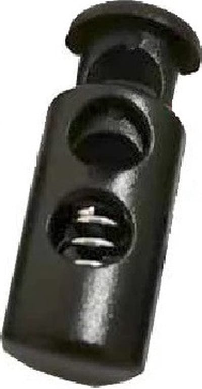 Bevestigingsclip met veer - Dubbel gat - 2x 4mm - Zwart - 2 stuks