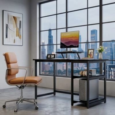 Bureau 120x50x75 cm met Monitorstandaard - 120x50x75 cm - Zwart - Medahomestore