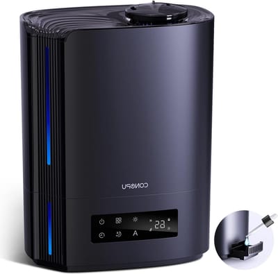 Luchtbevochtiger - Ultrasone luchtbevochtiger - Automatische functie met Hygrometer - Aroma diffuser - Humidifier - Luchtbevochtigers - Geruisloos - zwart [Energieklasse A+++]