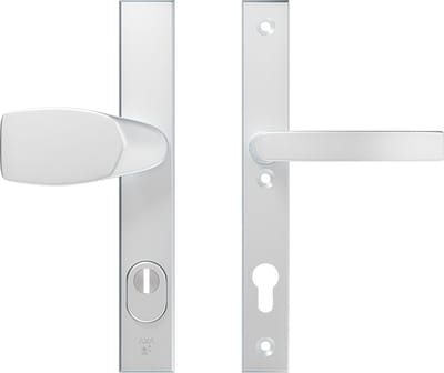 AXA Veiligheidsbeslag (Edge Plus) Smal Aluminium glad: bedienbare Knop-Kruk (model Wing-Blok) PC92 met kerntrekbeveiliging SKG***