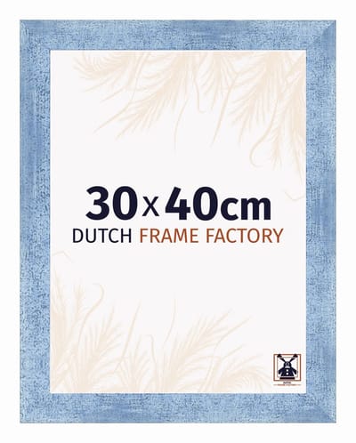 Fotolijst 30x40 cm - MDF - Helder Blauw Geveegd - Praag