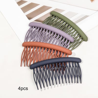 8 Pièces Peignes Latéraux Courbés Peignes à Cheveux pour Femmes Cheveux Fins, Pinces à Cheveux à Forte Tenue pour Chignon, Accessoires de Coiffure pour Coiffure Up-Do gray