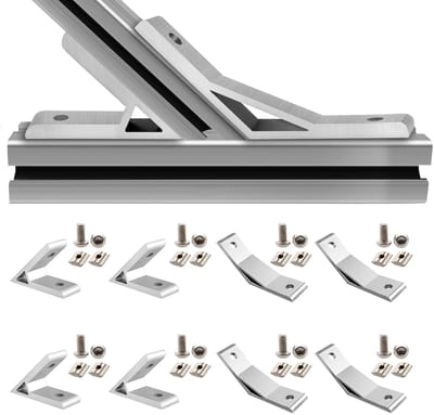 Dailygoods- Hoekbeugel 8 Stuks 45/135 Graden - Aluminium Extrusie - T-Sleuf/V-Sleuf Accessoires - Schroeven/Moeren - 3D Printer Accessoires - Zilver - Hoekverbinder