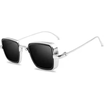 Premium Nieuwe Hoge Kwaliteit Metalen Frame Punk Zonnebril Retro Rechthoekige Zonnebril voor Dames Mannen Vintage Reisbril UV400 Oogbescherming 1PC black