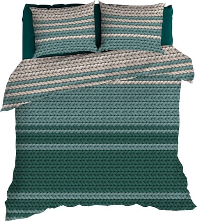 Romanette FLANEL Dekbedovertrek 270x200/220 Vicuna teal