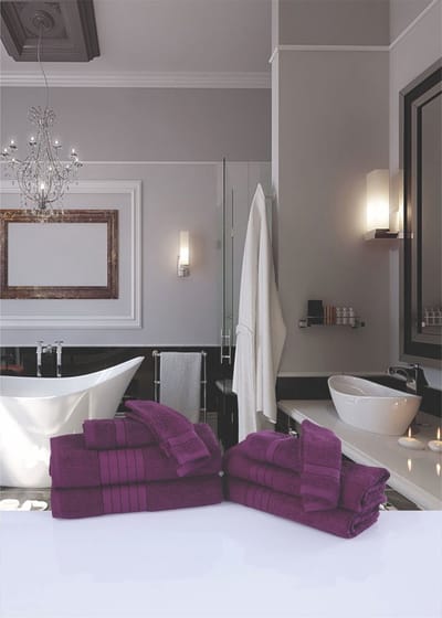 Good Morning uni handdoek effen kleur - Handdoekenset 4 - Bordeaux - Badstof
