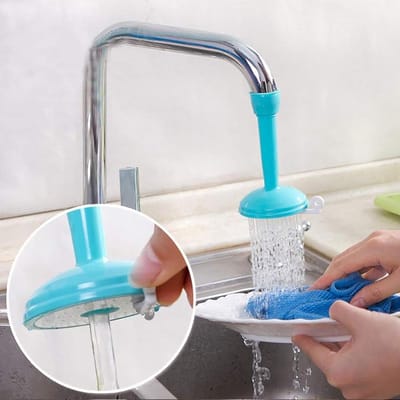 2-delige kraanverlengset, 360 graden draaibare verlengstang voor de wastafel, keukenkraanaccessoires, universele draaibare kraanverlengstang, 10,5*6,5 cm, blauw.