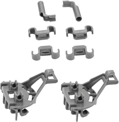 Multaparts® lagerset / klemmen voor inzet onderkorf vaatwasser Bosch / Siemens | Alternatief voor 00418499 | 8-delige set