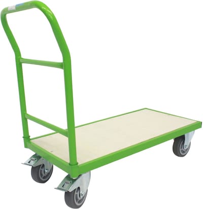 TRUTZHOLM Platformwagen 500kg met Rem - ca. 96x49cm Transportwagen - Heavy Duty Compacte Magazijnwagen Stalen Platform