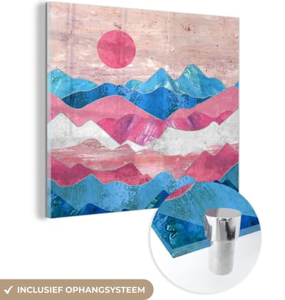 MuchoWow® Glasschilderij 50x50 cm - Schilderij acrylglas - Transgender - Marmer - Pride - Foto op glas - Schilderijen