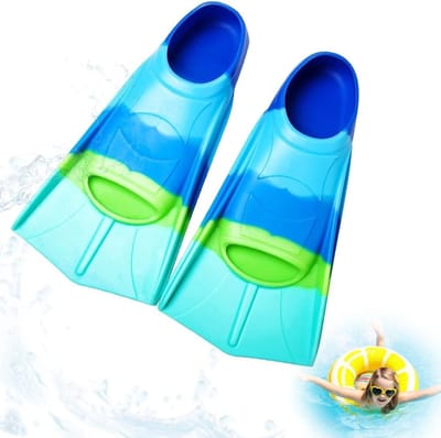Korte zwemvinnen voor kinderen, silicone snorkelvinnen, ideaal voor training en duiken, maat 27-29
