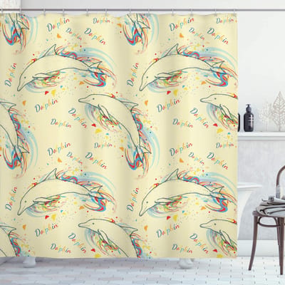 ABAKUHAUS Oceaanleven – Douchegordijn – 175x200 cm – Polyester – Multicolor