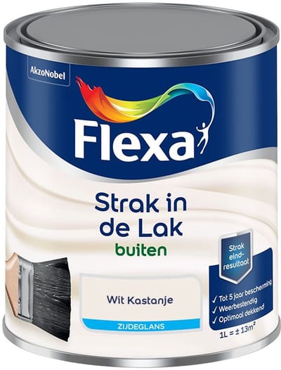 Flexa - Strak In De Lak Buitenlak Zijdeglans - Wit Kastanje - Mengverf - 1 L