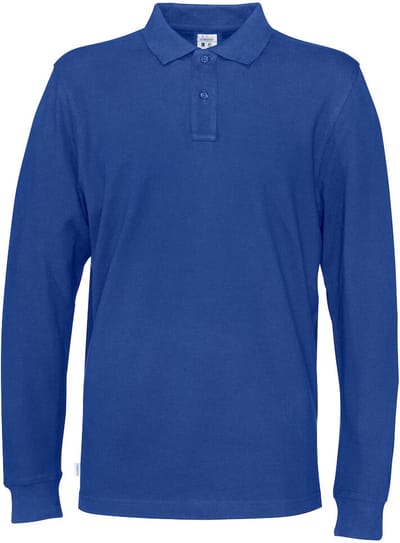 Cottover POLO PIQUE LONG SLEEVE MAN - GOTS GECERTIFICEERD 141018 - Blauw - M