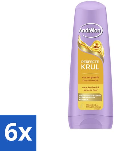 6 x Andrélon – Conditioner – Perfecte Krul – 200 ml - Krullen Verzorgen - Krullen Pluisvrij - Krullen Zacht - Krullen Flexibel - Krullen Veerkrachtig