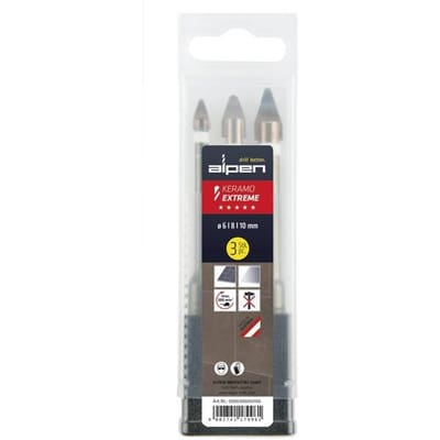Alpen Keramo extreme Box 0000300003100 Glasboorset 6 mm, 8 mm, 10 mm Cilinderschacht 1 stuk(s)