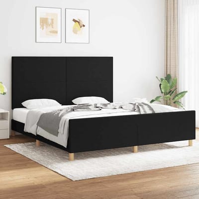 vidaXL - Bedframe - zonder - matras - stof - zwart - 180x200 - cm