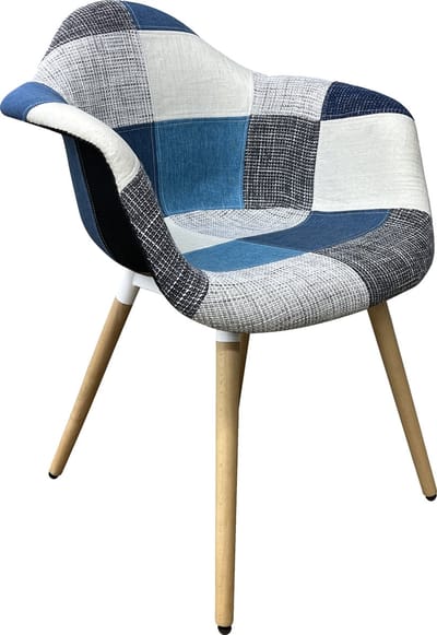Lina® RIA Eetkamerstoelen – Keukenstoelen - Blauw - Grijs - Stof