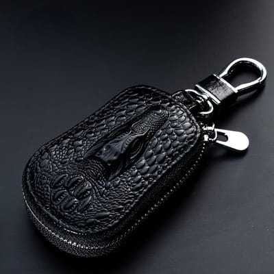 Pochette pour clé de voiture, Design crocodile, Cadeau parfait pour la Saint-Valentin et les anniversaires, pour hommes et femmes noir