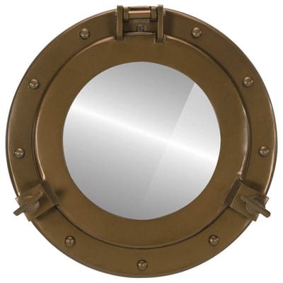 vidaXL - Wandspiegel - patrijspoort - Ø30 - cm aluminium - en - glas