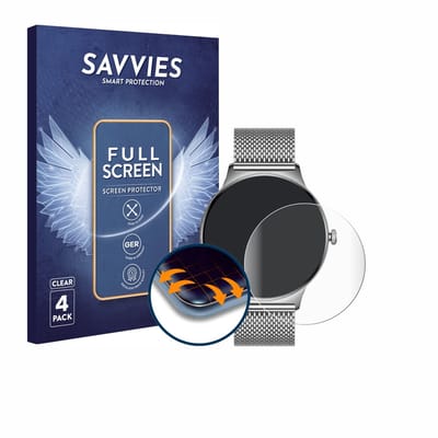 Savvies - Screenprotector voor Pireware Slim Smartwatch - Folie Beschermfolie transparant volledig dekking 4 Stuks
