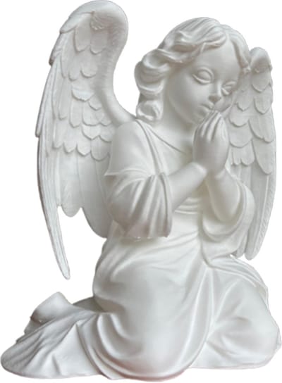 Engel Beeld Engel Religieuze Decoratie Woondecoratie Herdenkingsgeschenk Harsbeeldje | 30 cm / 11.8 inch / Wit